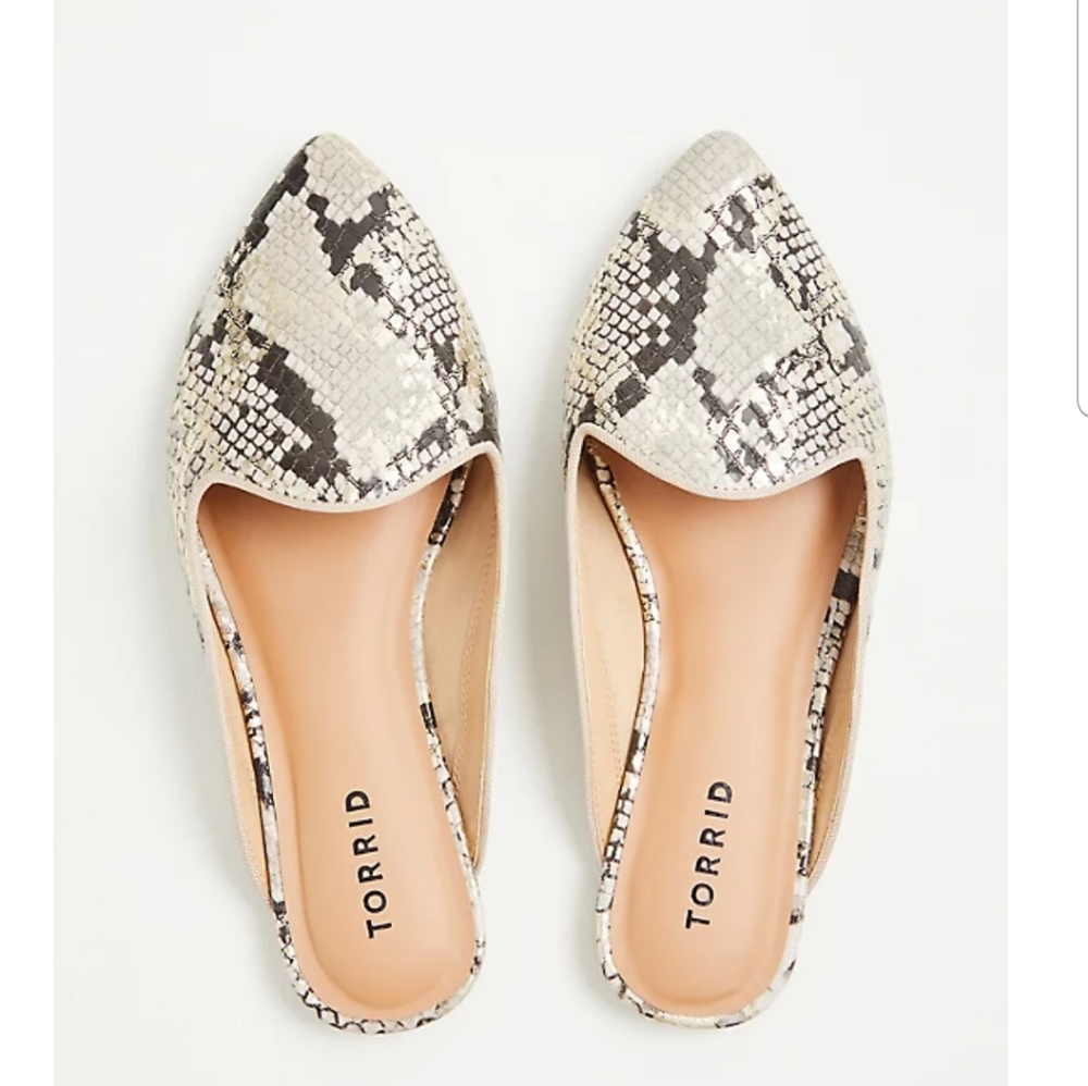 Snake print mule loafers
